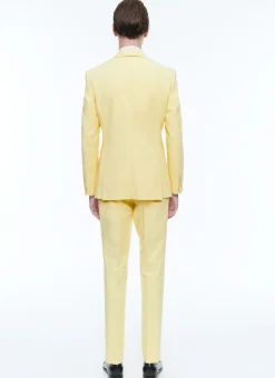 Fursac Cotton Canvas Fitted Suit Light Yellow Shop