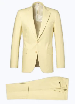 Fursac Cotton Canvas Fitted Suit Light Yellow Shop