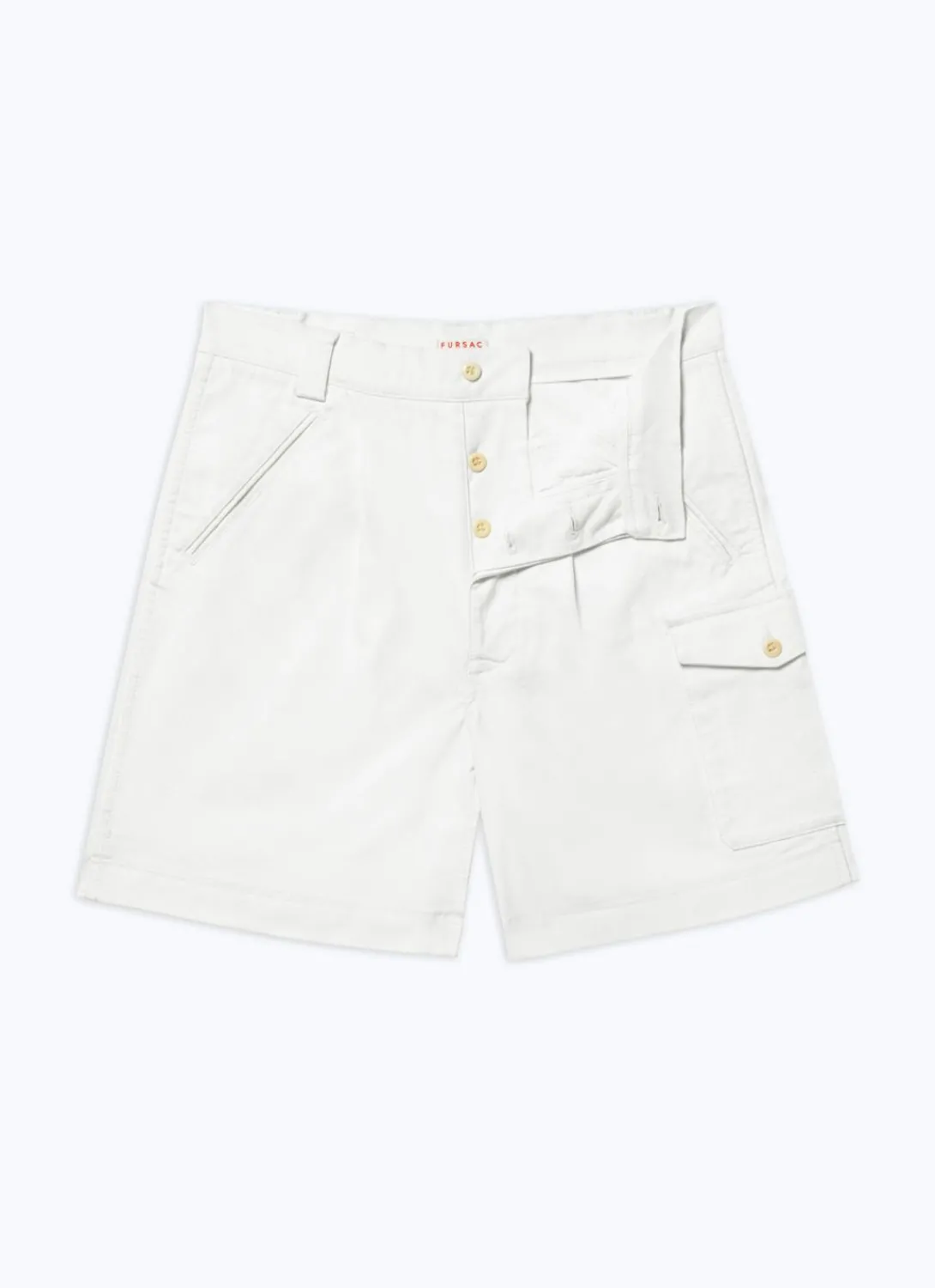 Fursac Cotton Canvas Pleated Bermuda Shorts White Cheap