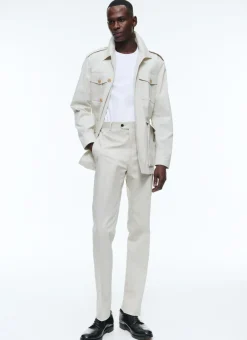 Fursac Cotton Canvas Safari Jacket Beige Flash Sale