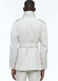 Fursac Cotton Canvas Safari Jacket Beige Flash Sale