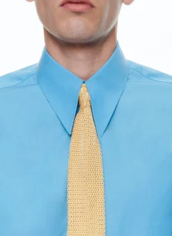 Fursac Cotton Canvas Shirt With Spear Collar Light Blue Cheap