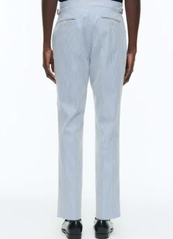 Fursac Cotton Canvas Suit With Stripes White And Sky Blue Stripes Fashion