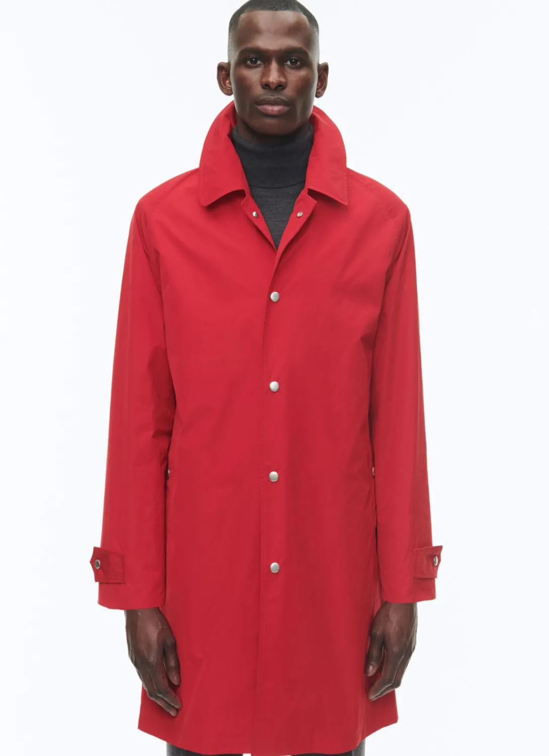 Fursac Cotton Coat With Shirt Collar Red Cheap