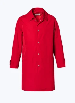 Fursac Cotton Coat With Shirt Collar Red Cheap