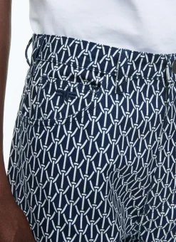 Fursac Cotton Denim 5-Pocket Trousers Navy Blue Best Sale
