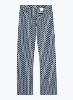 Fursac Cotton Denim 5-Pocket Trousers Navy Blue Best Sale