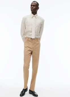 Fursac Cotton Flannel Overshirt Beige Fashion