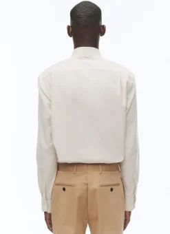 Fursac Cotton Flannel Overshirt Beige Fashion