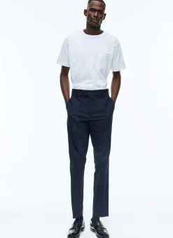 Fursac Cotton Gabardine Chino Trousers Navy Blue Clearance