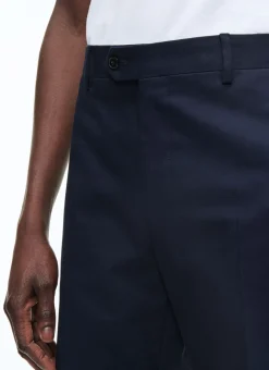 Fursac Cotton Gabardine Chino Trousers Navy Blue Clearance