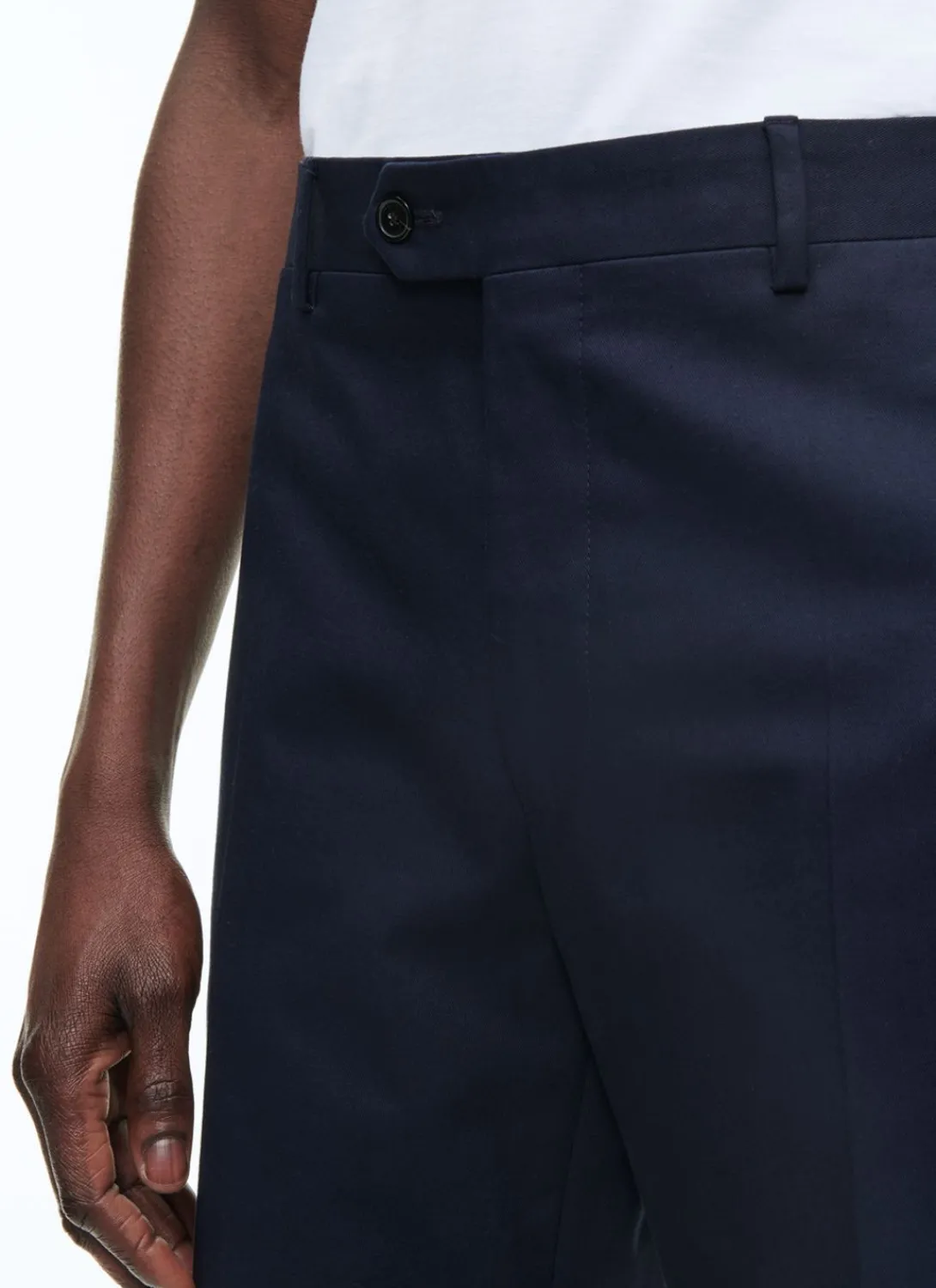 Fursac Cotton Gabardine Chino Trousers Navy Blue Clearance