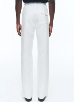 Fursac Cotton Gabardine Flare Trousers White Shop