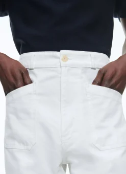 Fursac Cotton Gabardine Flare Trousers White Shop