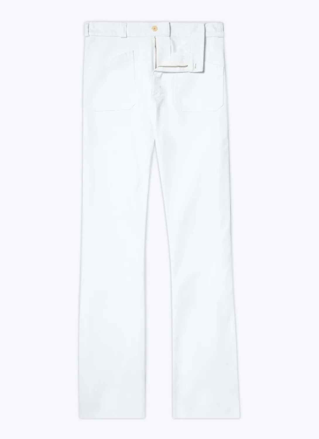Fursac Cotton Gabardine Flare Trousers White Shop
