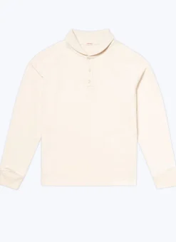 Fursac Cotton Jersey Shawl Collar Sweatshirt Ecru Discount