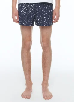 Fursac Cotton Poplin Boxer Shorts Navy Blue - Stars Print Shop