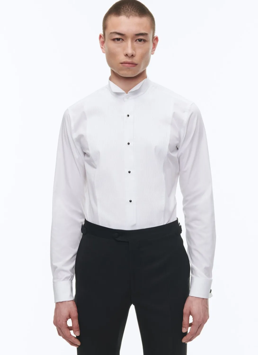 Fursac Cotton Poplin Pleated Chestplate Shirt White Online