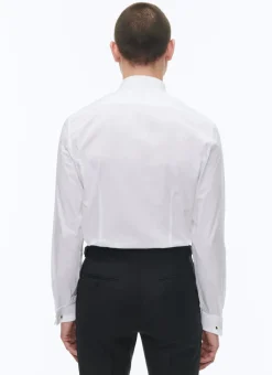 Fursac Cotton Poplin Pleated Chestplate Shirt White Online