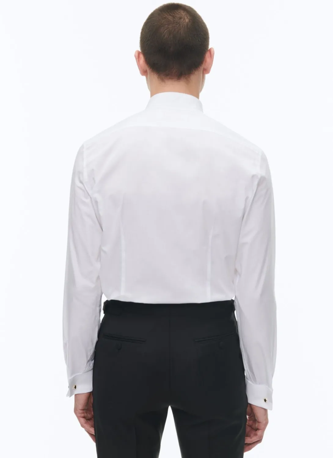 Fursac Cotton Poplin Pleated Chestplate Shirt White Online