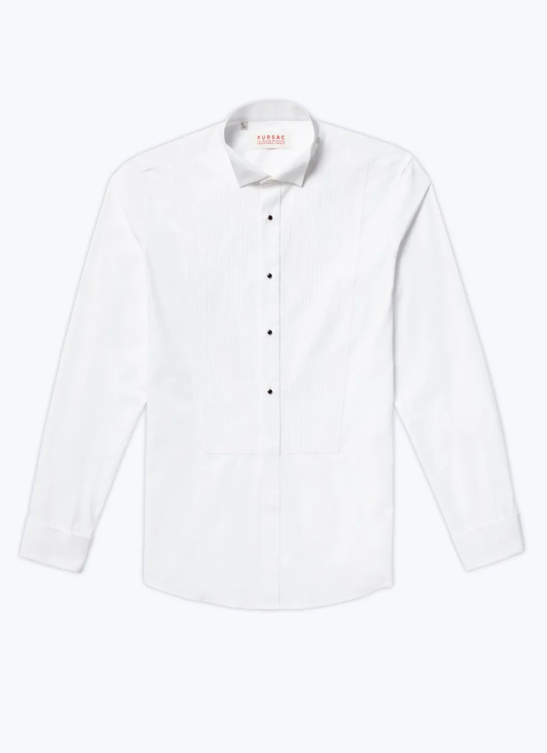 Fursac Cotton Poplin Pleated Chestplate Shirt White Online