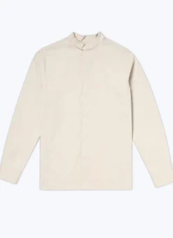 Fursac Cotton Poplin Shirt With Corsair Collar Grege New