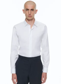 Fursac Cotton Poplin Shirt With Straight Collar White Fashion