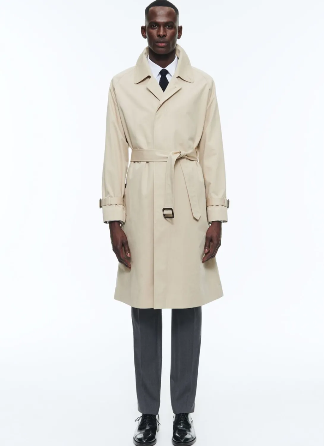Fursac Cotton Serge Long Coat With Belt Beige Best