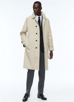 Fursac Cotton Serge Long Coat With Belt Beige Best
