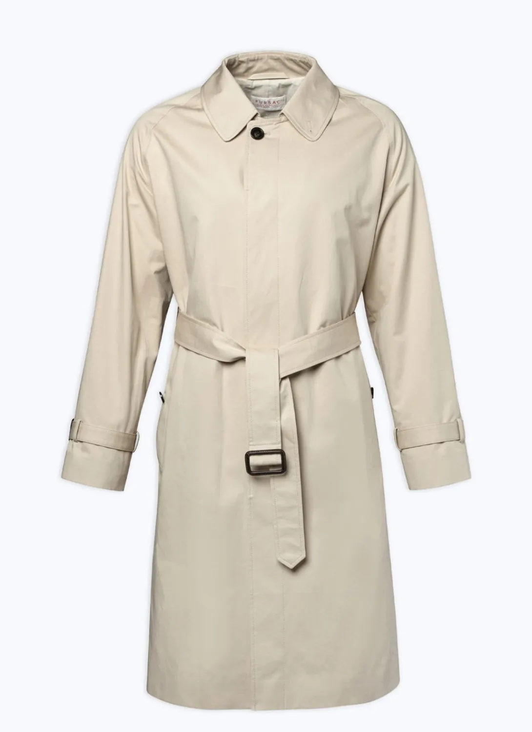 Fursac Cotton Serge Long Coat With Belt Beige Best
