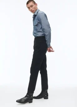 Fursac Cotton Serge 5-Pocket Trousers Black Flash Sale