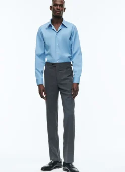 Fursac Cotton Shirt With A Swallow Collar Blue Store