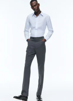 Fursac Cotton Shirt With Straight Collar Sky Blue - Micro-Design Hot