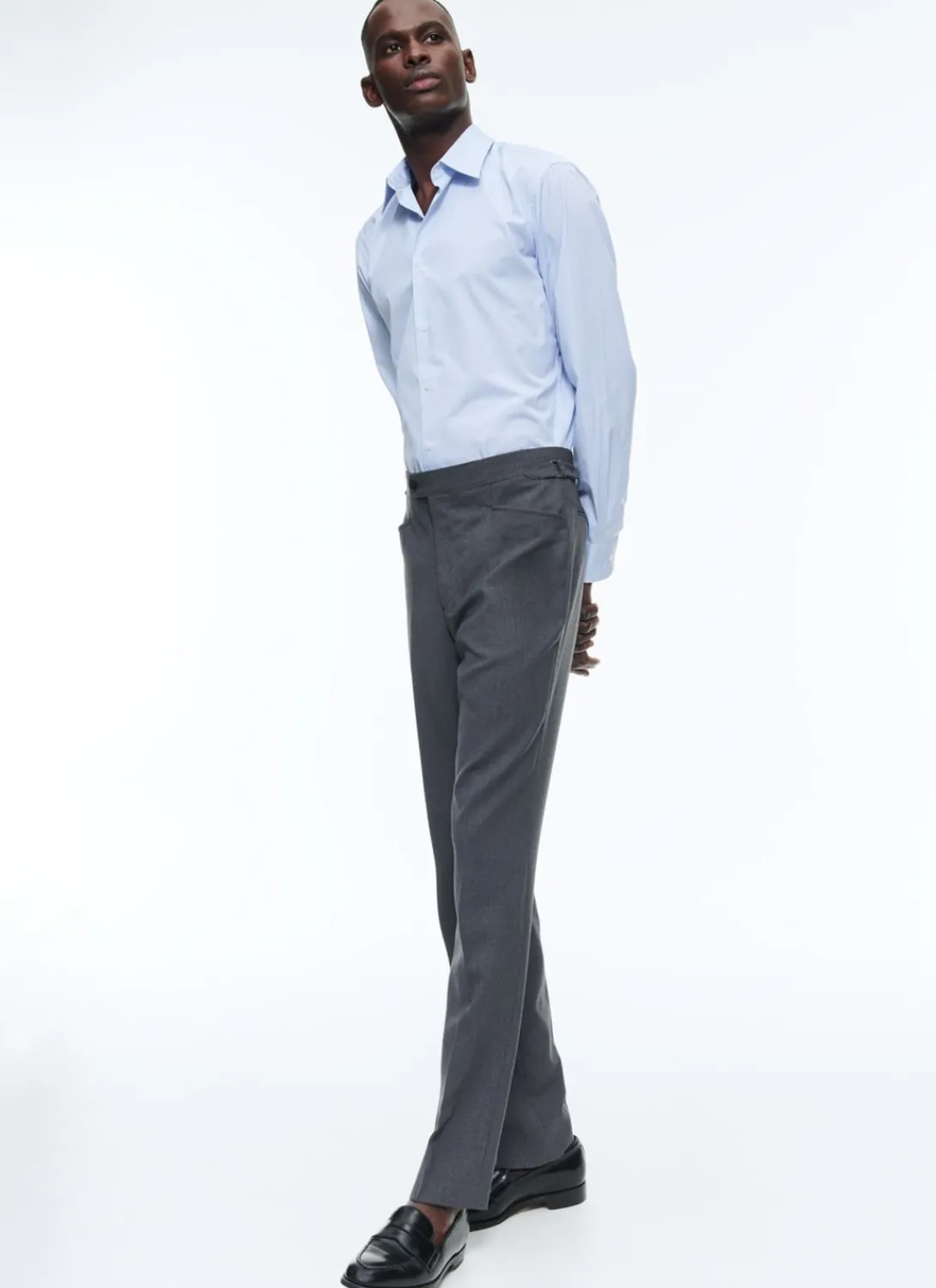 Fursac Cotton Shirt With Straight Collar Sky Blue Stripes Online