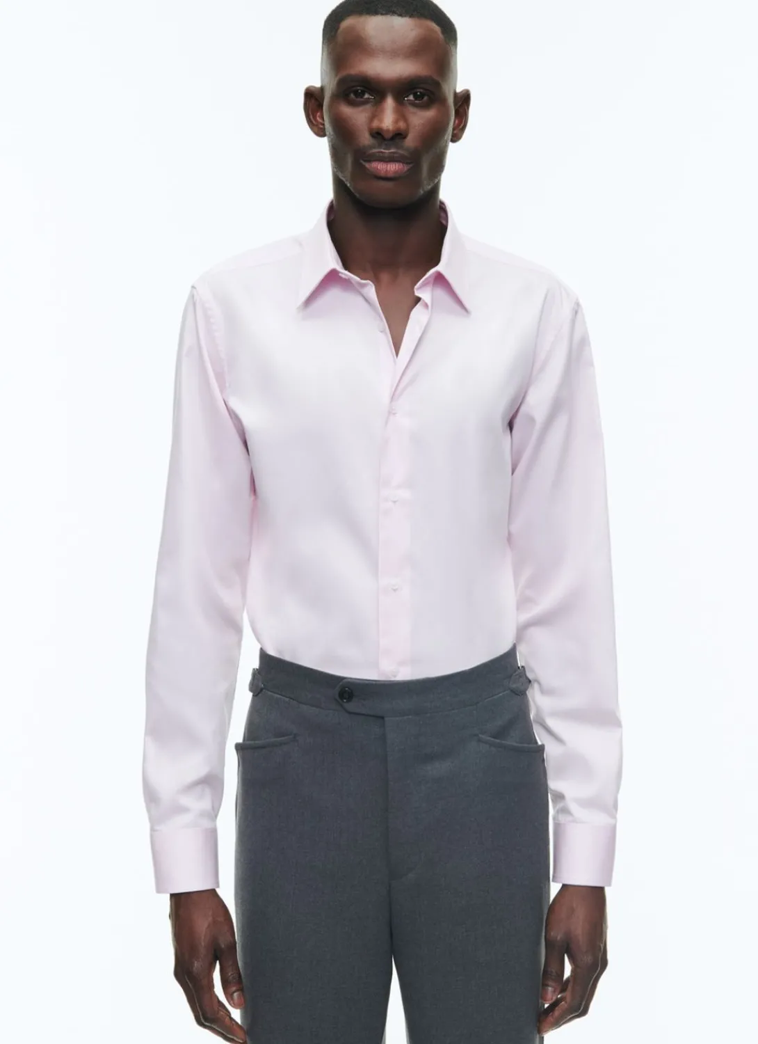 Fursac Cotton Shirt With Straight Collar Pale Pink Sale