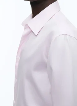 Fursac Cotton Shirt With Straight Collar Pale Pink Sale