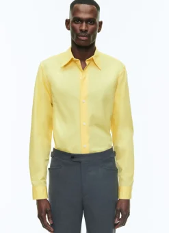 Fursac Cotton Shirt With Swallow Collar Yellow Hot