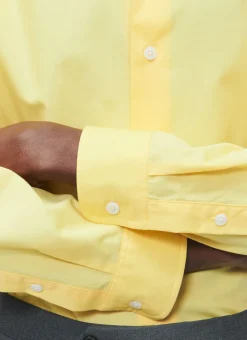 Fursac Cotton Shirt With Swallow Collar Yellow Hot