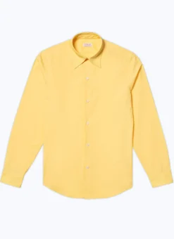 Fursac Cotton Shirt With Swallow Collar Yellow Hot