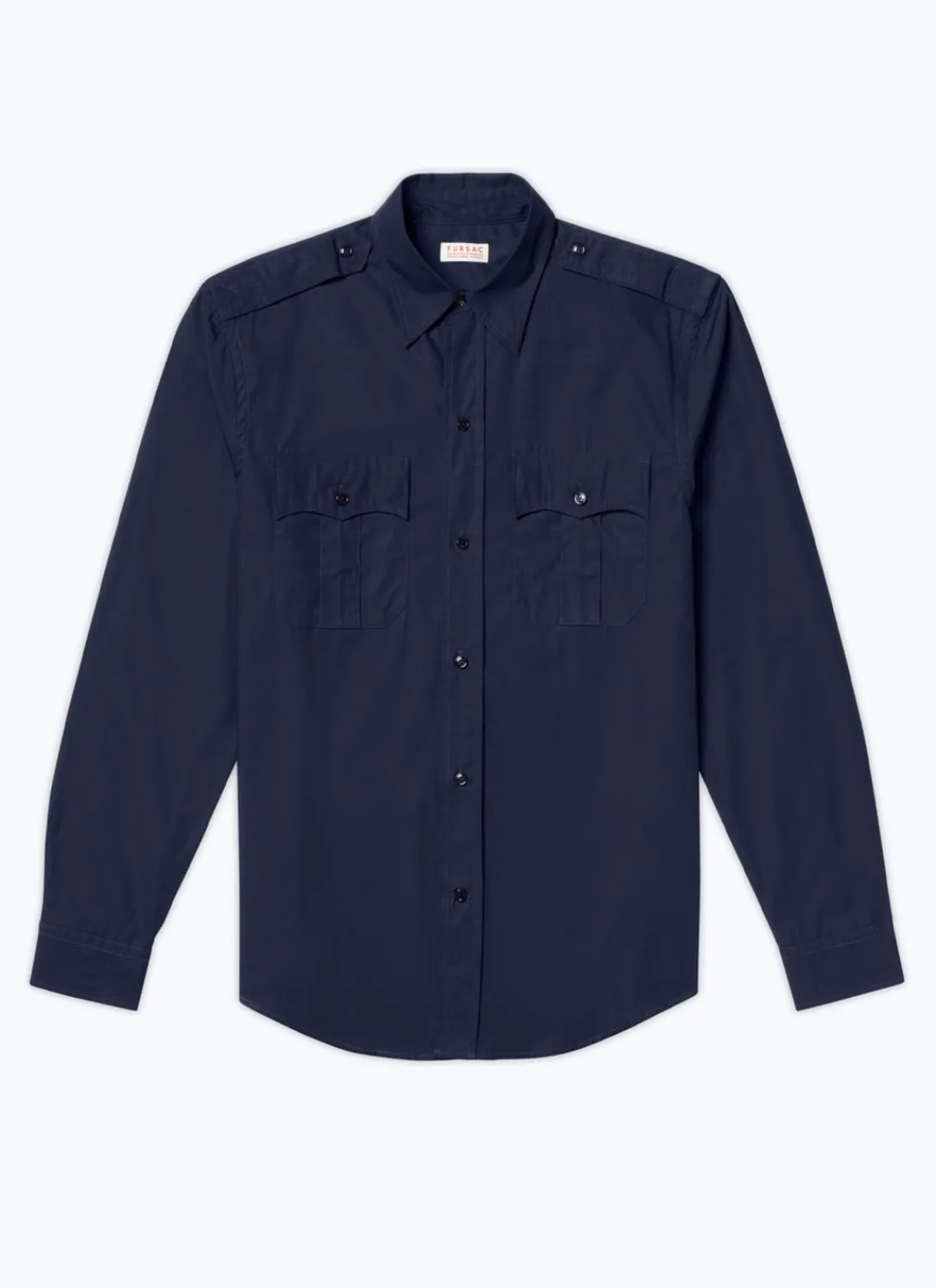Fursac Cotton Shirt With Swallow Collar Navy Blue Best