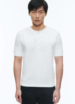 Fursac Cotton T-Shirt With Tunisian Collar White Shop