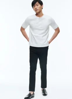 Fursac Cotton T-Shirt With Tunisian Collar White Shop