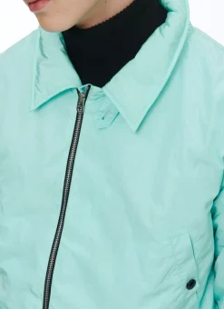 Fursac Creased Technical Canvas Fabric Jacket Ice-Blue Cheap