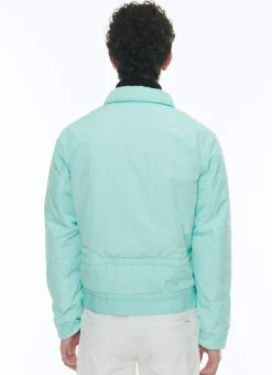 Fursac Creased Technical Canvas Fabric Jacket Ice-Blue Cheap