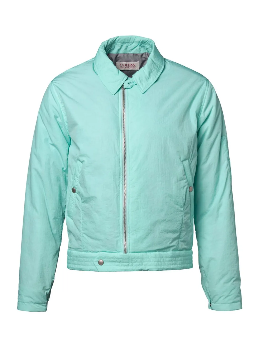 Fursac Creased Technical Canvas Fabric Jacket Ice-Blue Cheap