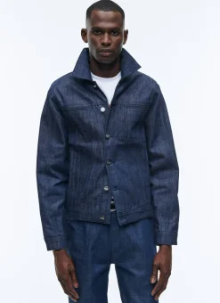 Fursac Denim Cotton Canvas Jacket Denim Blue Cheap