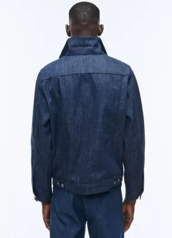 Fursac Denim Cotton Canvas Jacket Denim Blue Cheap