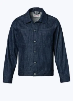 Fursac Denim Cotton Canvas Jacket Denim Blue Cheap