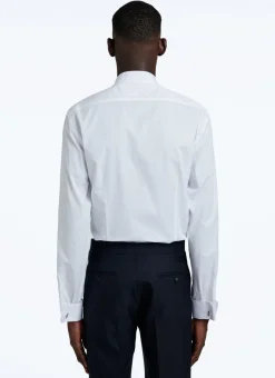Fursac Egyptian Cotton Wing Collar And Hidden Placket Shirt White Hot