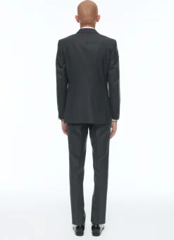 Fursac End-On-End Virgin Wool Fitted Suit Charcoal Grey - End-On-End Cheap